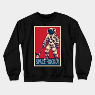 Astronaut Playing Ice Hockey Crewneck Sweatshirt